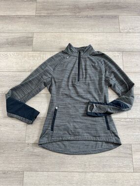 Lolë Gray & Black Heather Quarter-Zip Pullover